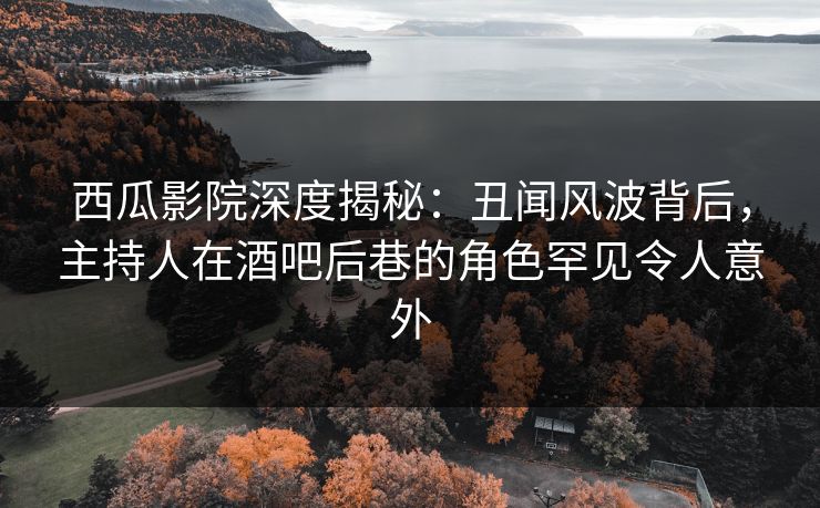 西瓜影院深度揭秘：丑闻风波背后，主持人在酒吧后巷的角色罕见令人意外